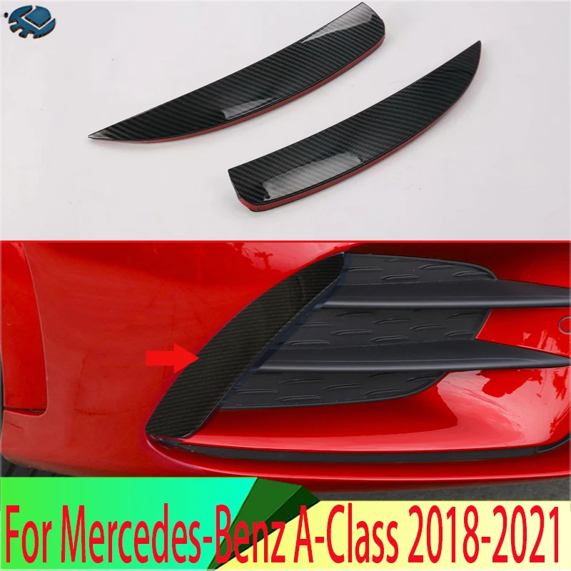 

For Mercedes-Benz A-Class A180 A200 A250(V177/W177) 2018-2021 Car Accessories Carbon fiber style Front Fog Light Trim Bezel