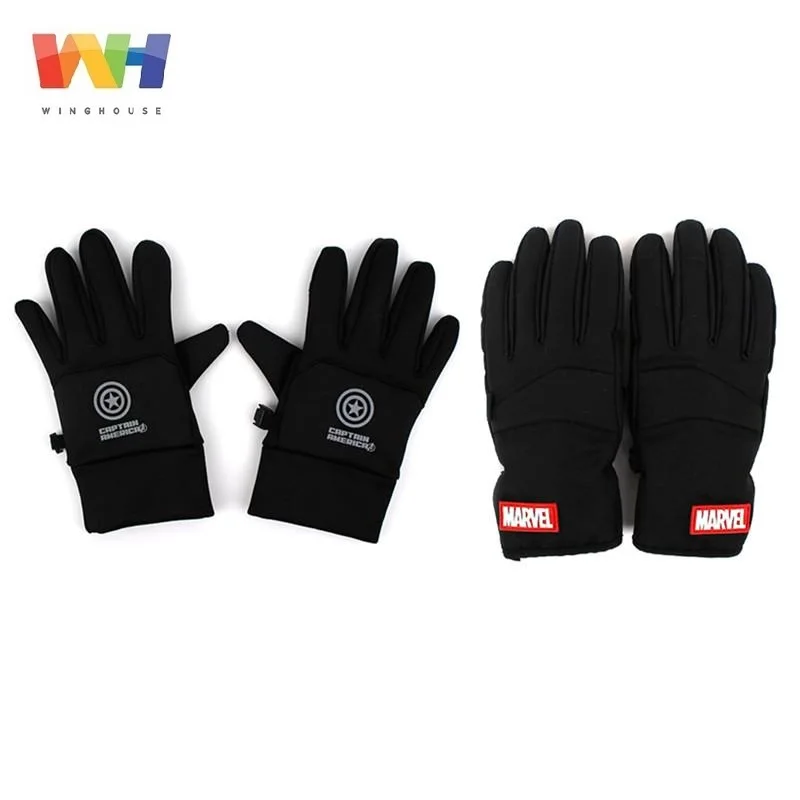 Зимние Детские перчатки Marvel лыжные Капитана Америки с пятью пальцами для