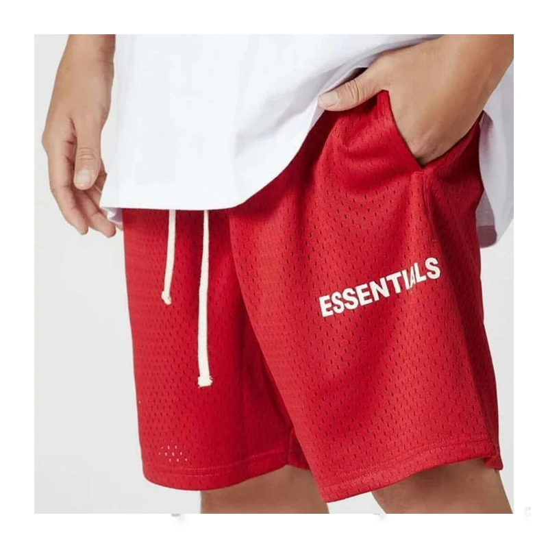

Sweat absorption jogging brand pants Essentials trend casual beach five-point pants outside the mesh wear loose breathableshorts