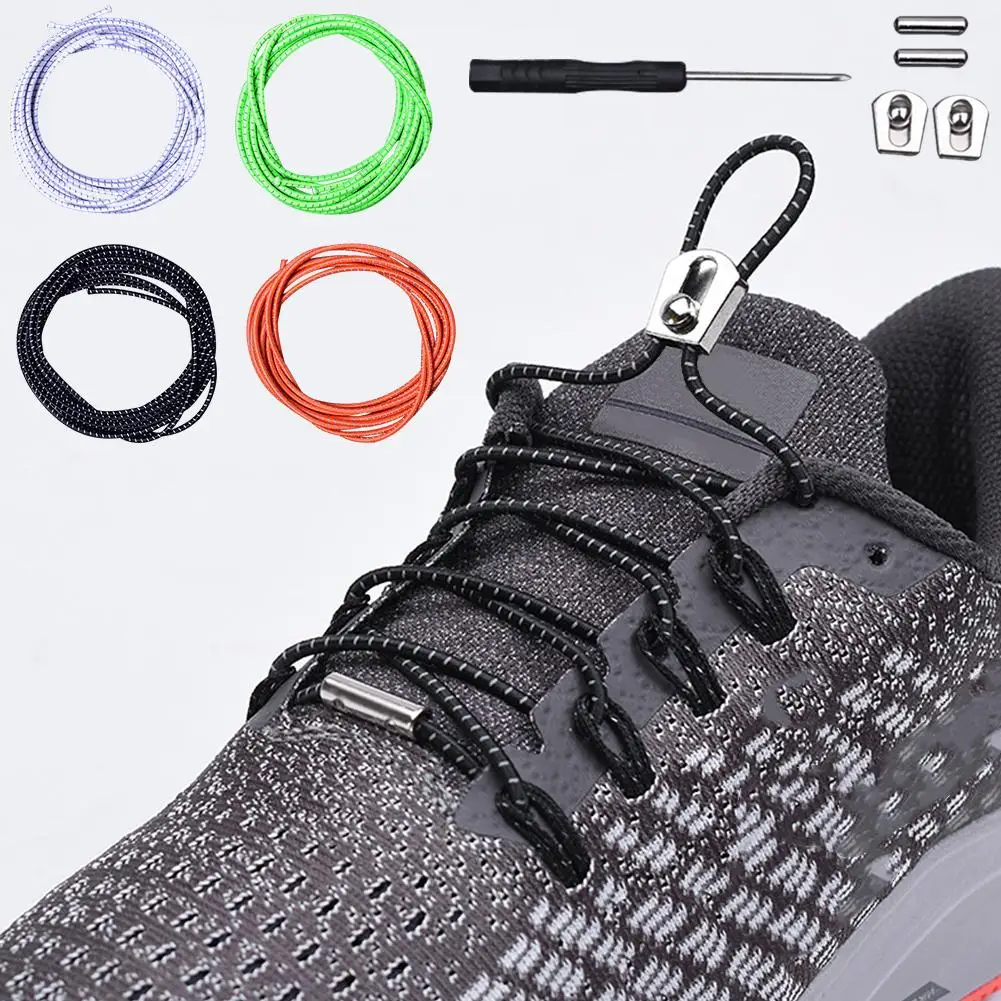1 пара 4 цвета шнурки для кроссовок светоотражающий эластичный замок не
