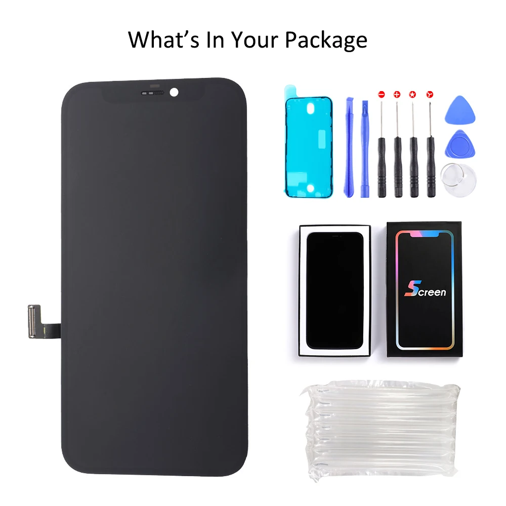 Pantalla t&aacute;ctil LCD de 6,1 pulgadas para m&oacute;vil, montaje de digitalizador de calidad OLED con marco sin p&iacute;xeles muertos, para iPhone 12, 12 Pro, 12 Pro, Max, 12 Mini-5