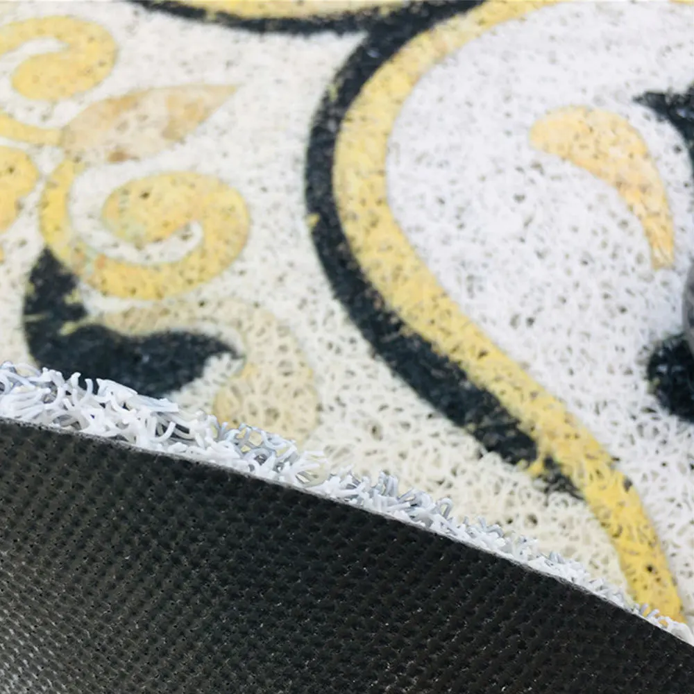 Мраморный узор полукруглый уличный коврик черный Впитывающий Коврик