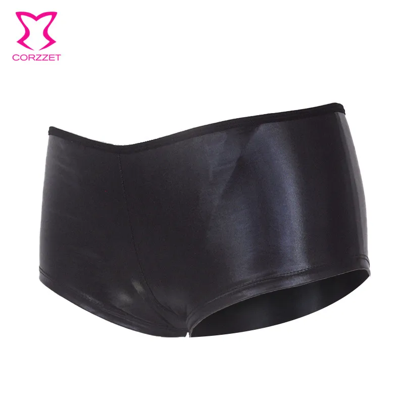 Шорты женские кожаные с завышенной талией пикантные облегающие повседневные
