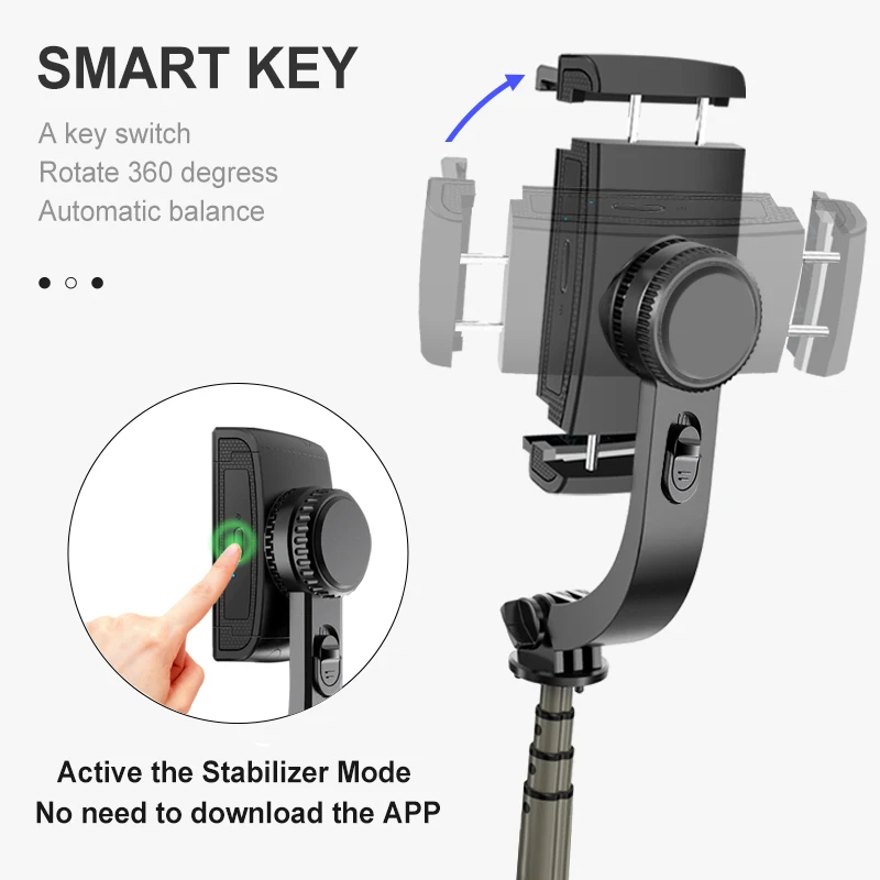Ручной Стабилизатор UPMOSTEK Q08 с Bluetooth затвором для камеры телефона селфи палка