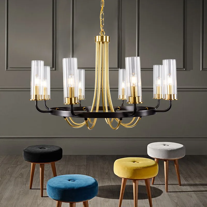 

All copper postmodern light luxury dining room villa model room Nordic bedroom living room decoration chandelier