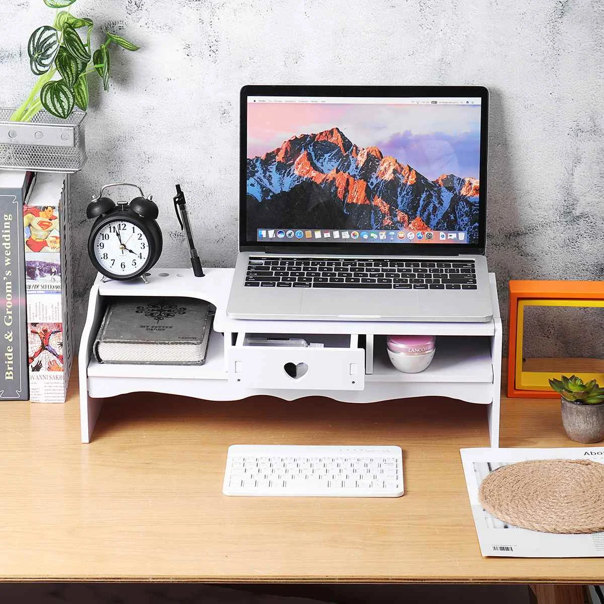 Computer Monitor PC Riser Stand Desktop Tablet Holder Laptop Desk Screen Shelf with Drawer Storage Rack Organizer | Компьютеры и офис