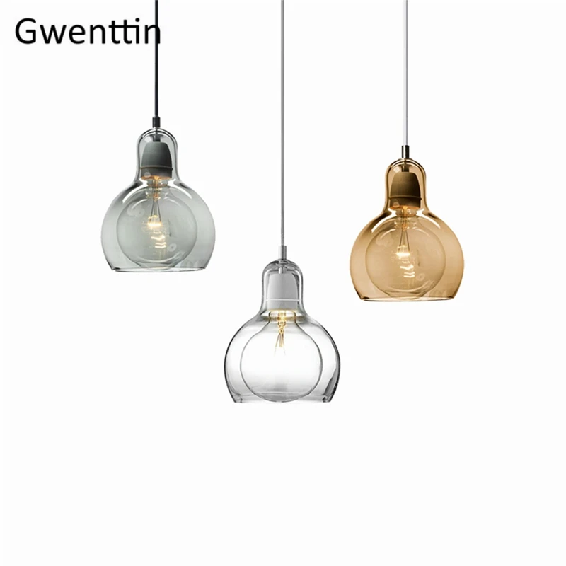 Современные стеклянные подвесные светильники светодиодная лампа в