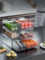 Drawer Refrigerator Storage Box Fruit Vegatable Fresh-keeping Storage Bin Stackable Fridge Organizer Kitchen Pantry Cabinet Box