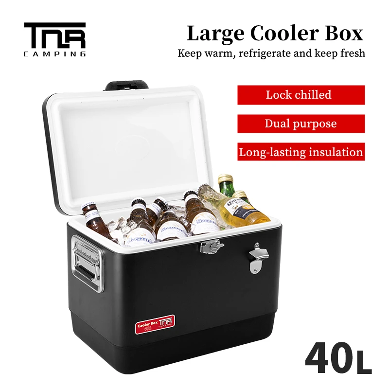 

TNR 40L Cooler Box Outdoor Camping Incubator Fresh-keeping Ice Bucket Cold Freezer Picnic Food Ice Cube Car Large Capacity