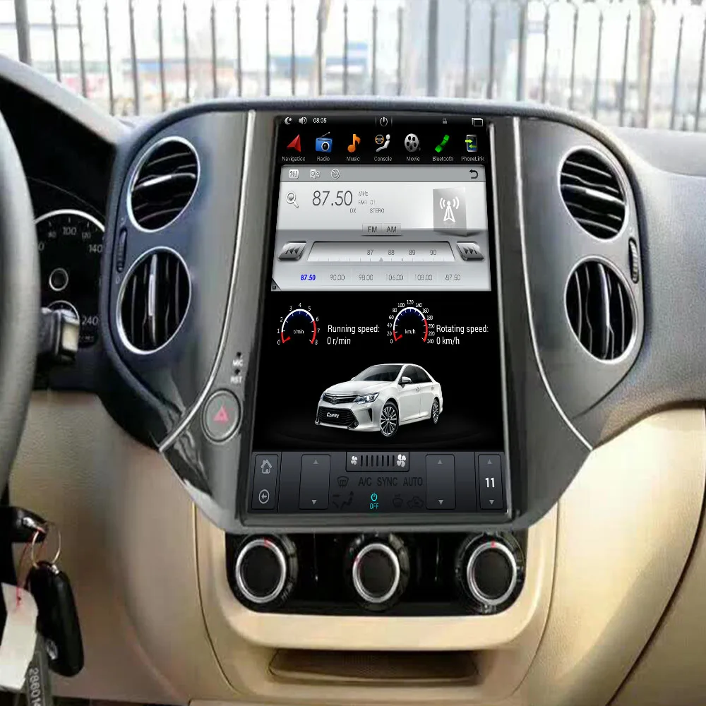 Android Tesla стиль автомобиля без dvd плеера gps навигация для VW Tiguan 2010 2019 радио