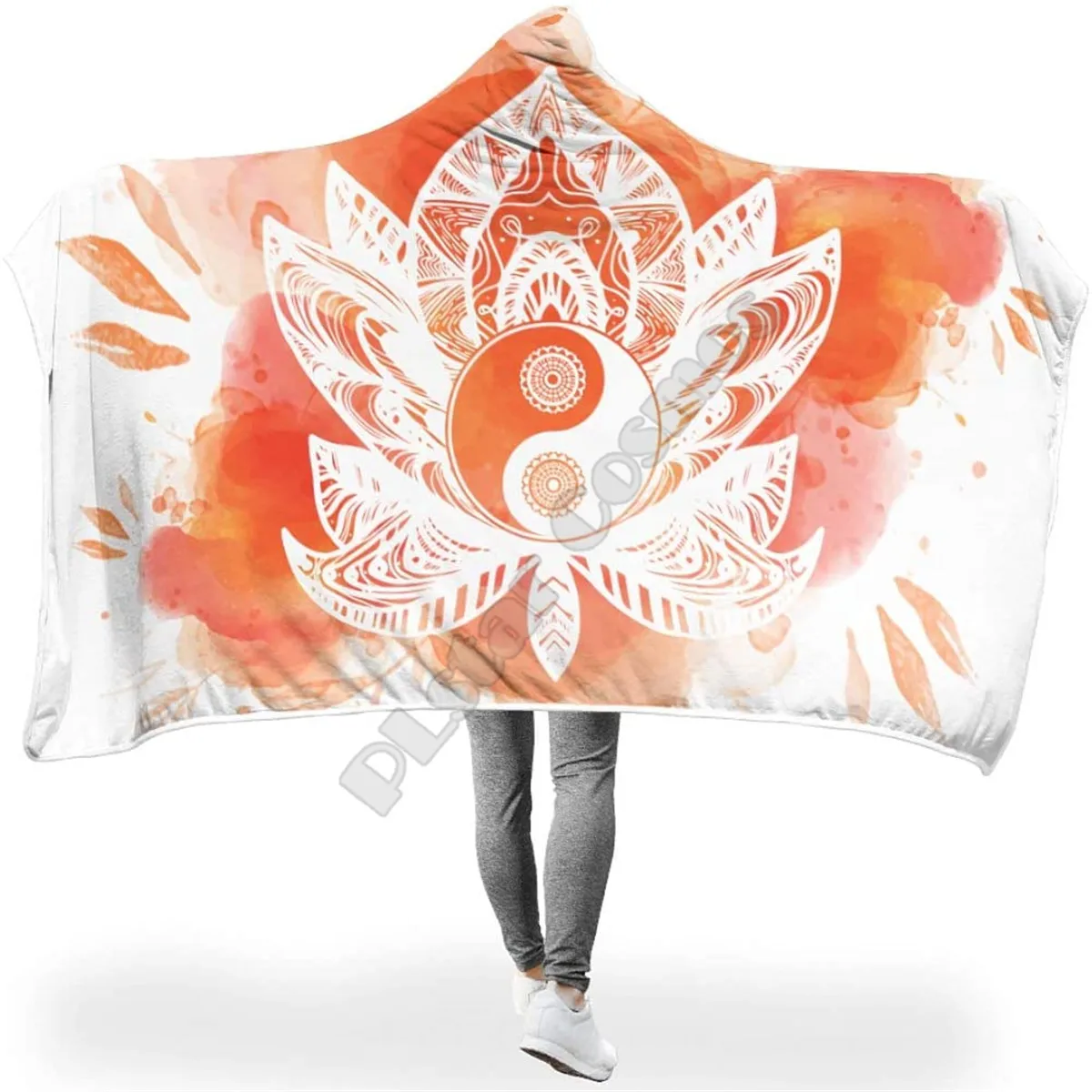

Yoga Lotus Smooth Hooded Blanket 3D Printed Wearable Blanket Adults men women kids Boy Girl Blanket style-3
