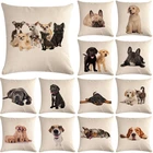 1 шт. Мопс собака шаблон хлопок льняная Подушка покрытие автомобиля на диван-кровать для дома декоративная наволочка принципиаль 40657