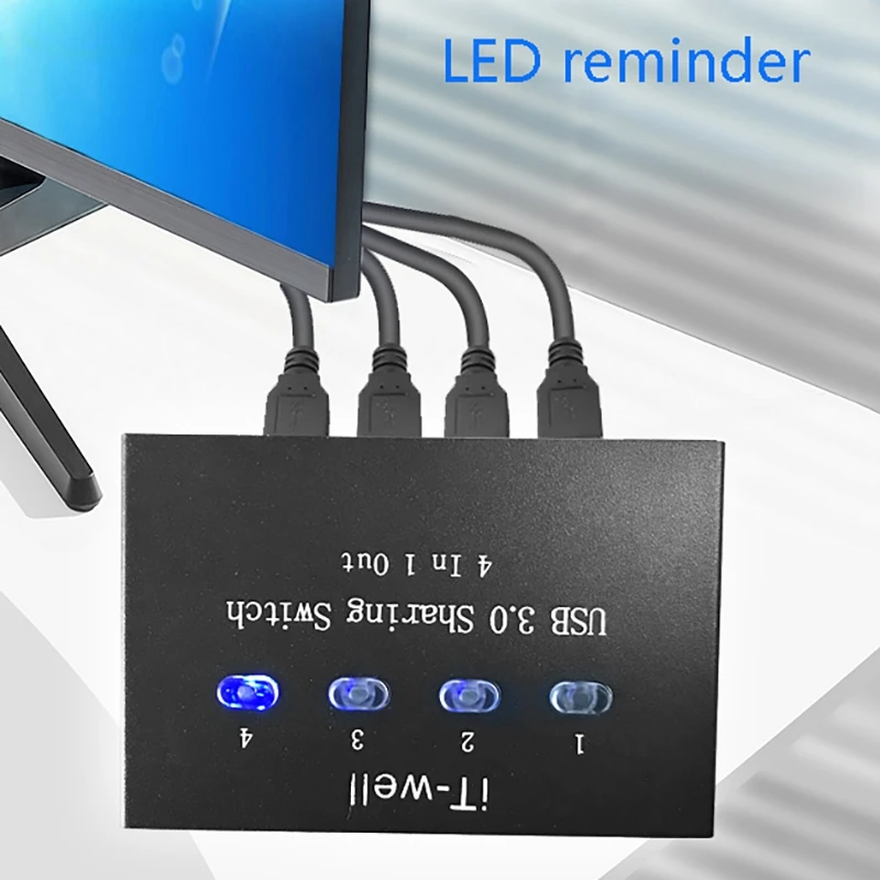 Устройство для совместного использования USB-принтера IT-Well 4-портовый ручной