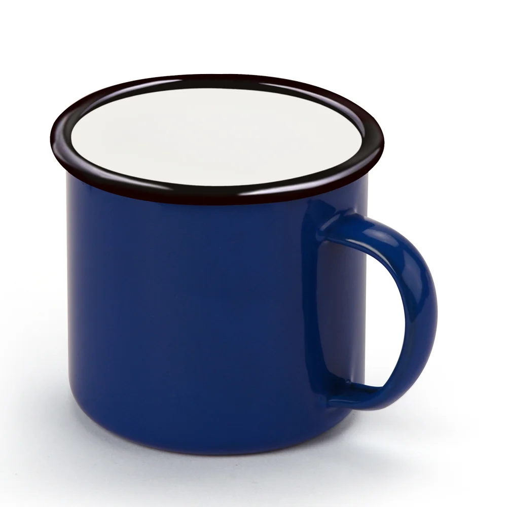Нержавеющая сталь утолщение края эмаль кружка классический ретро синее покрытие
