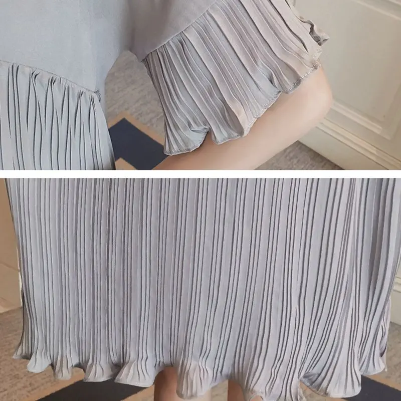 

Women's Dress Maternity Dresses For Pregnant Women V Neck Solid Plus Size Pleated Dress Pregnancy Clothing Maternity Clothes