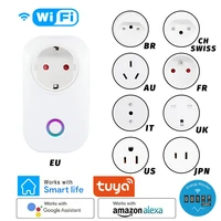 tuya wifi smart socket smart plug eu uk au br fr jp us ita chi plug 10a app control alexa google home energy monitor kwh meter