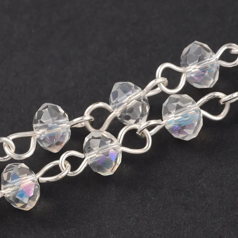 Цепочка Из Бисера для ожерелий и браслетов 6 мм серебристые черные 39 3 дюйма около