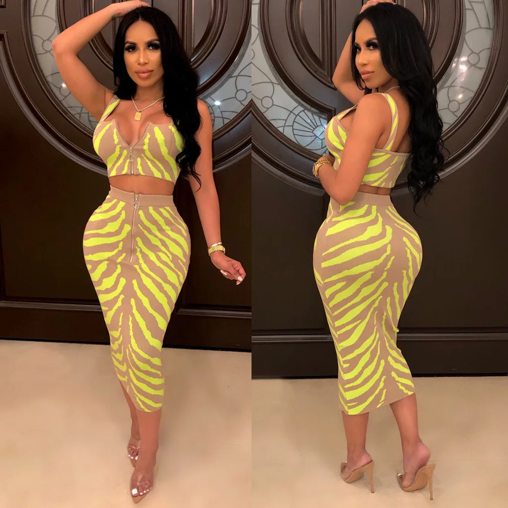 Slaygirl, Женский комплект из двух предметов, с высокой молнией, с открытой спиной, вечерние, клубный топ и длинная юбка, летний женский комплект, бодикон, комплект из 2 предметов