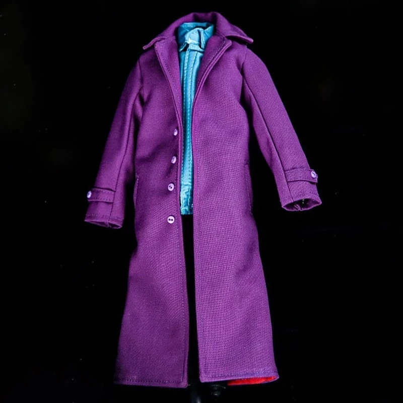 

1/6 Joker Purple Coat Male Clothes Model Fit 12'' Soldier Action Figure Body