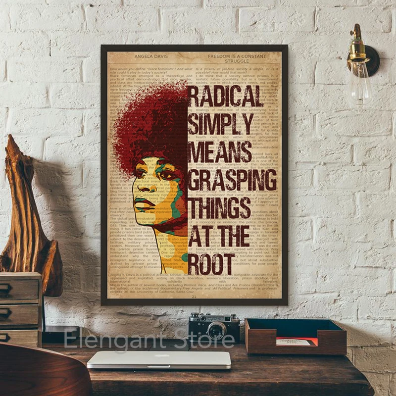 Черная пантера партия Анжела Дэвис свобода лидер Цитата постер винтажная