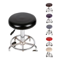 round stool chair cover elastic pu leather waterproof pump chair protector bar beauty salon small round seat cushion sleeve bw