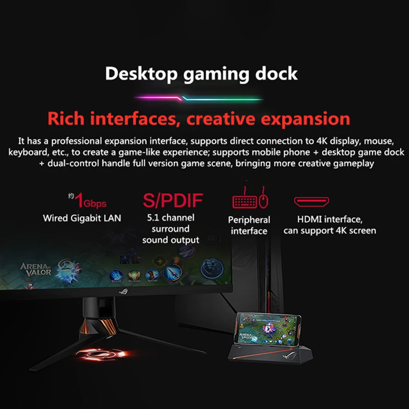 Base de ASUS ROG Original para tel&eacute;fono m&oacute;vil ROG 2 / ROG 3, soporte de apoyo para tel&eacute;fono m&oacute;vil de escritorio-2