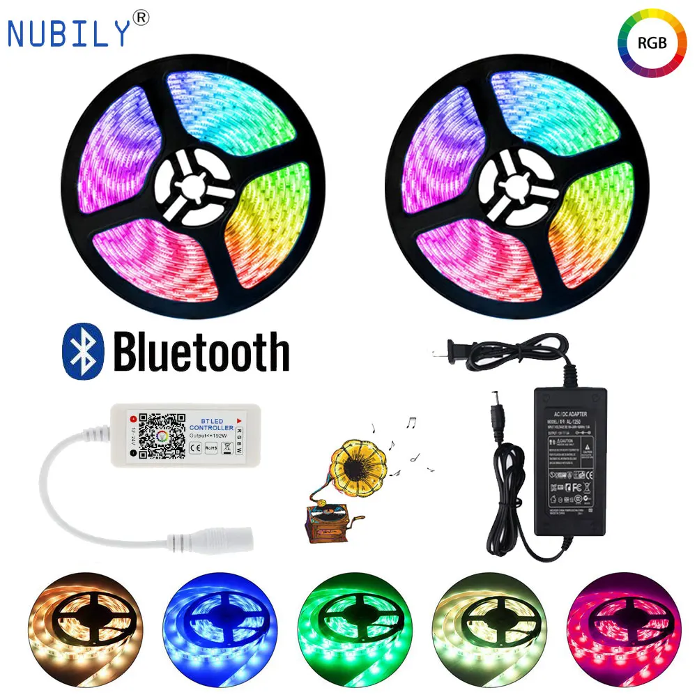 10 м 300 светодиодов 5050 Bluetooth RGB Светодиодная лента с микрофоном управление музыкой