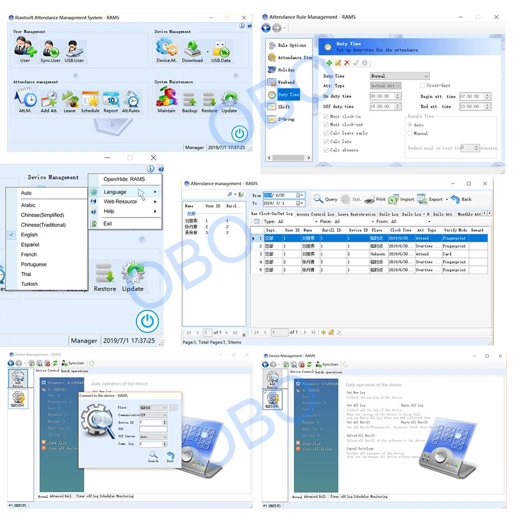 

TCP/IP/USB 2,4 rfid