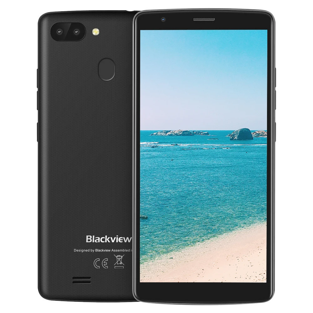 Blackview A20 Pro 5," мобильный телефон 2 Гб+ 16 Гб четырехъядерный Android 8,1 отпечаток пальца 18:9 Full HD экран 4G модный смартфон - Цвет: black