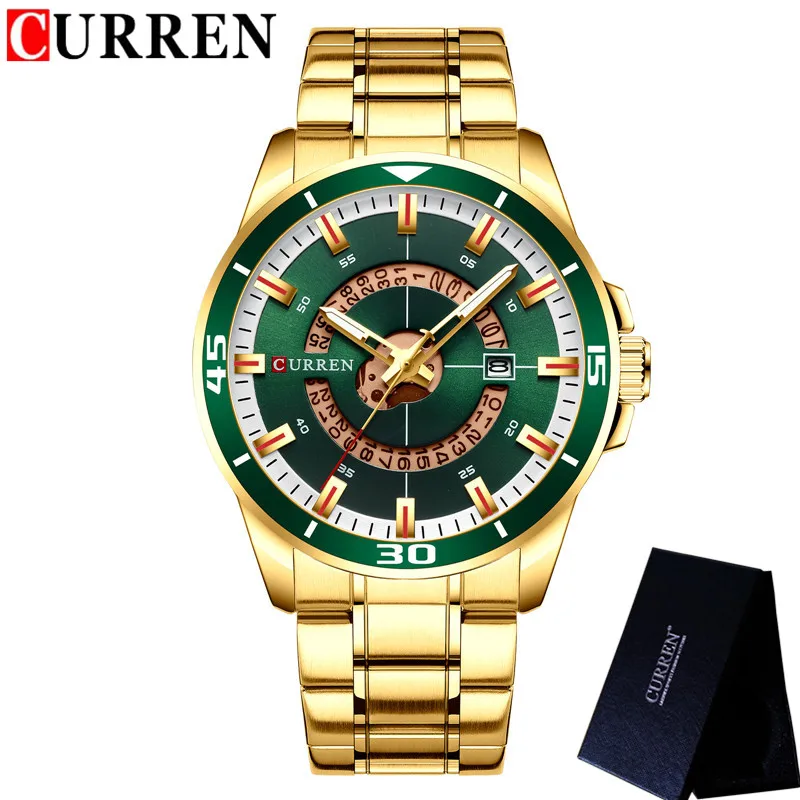 CURREN спортивные мужские часы Топ бренд класса люкс золотые военные Бизнес