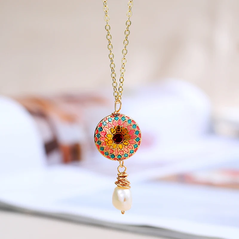 DMXL056004 жемчужное ожерелье в национальном стиле 7-8 мм жемчужная подвеска барокко