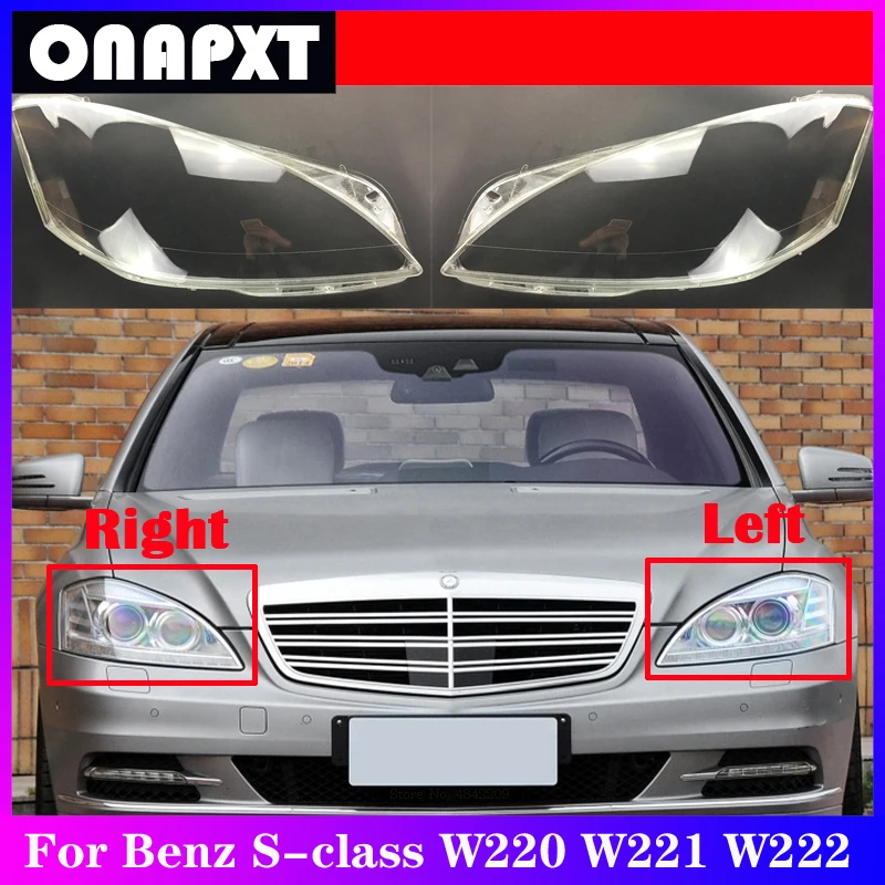 

For Mercedes-Benz S-class W220 W221 W222 Headlamps Plastic Lampshade Headlight Cover Glass Lens Case Head Light Lamp Shell