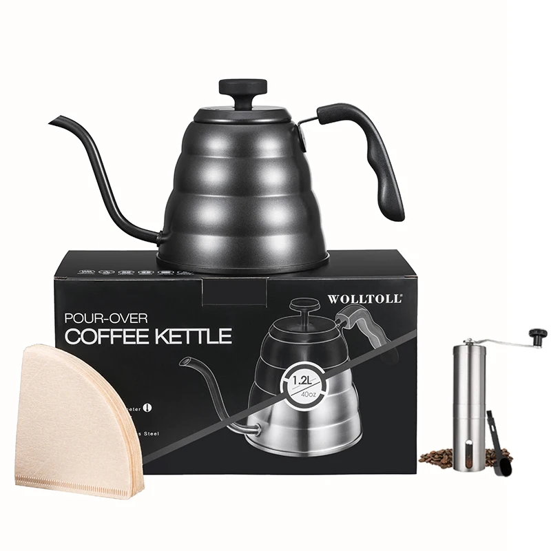 

Pour Over Kettle, Pour Over Coffee Kettle with Thermometer Stainless Steel Gooseneck Kettle 1.2L Tea Kettle for Exact Temperatu