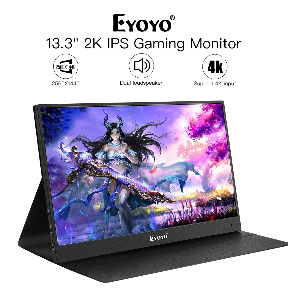 Eyoyo EM13 Портативный монитор 13 3 Тип C Hdmi игровые мониторы IPS 1440P QHD дисплей для PS4
