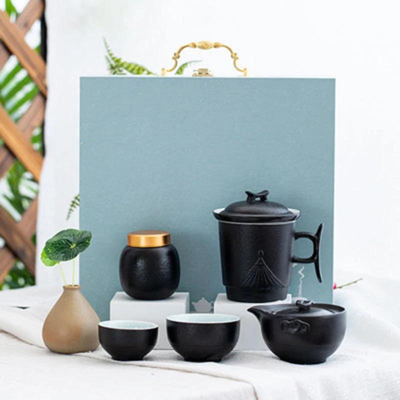 

Kung Fu Travel Tea Set Gift Set Enterprise Cultural and Creative Company Opens the Gift Custom Logo to Give Customers