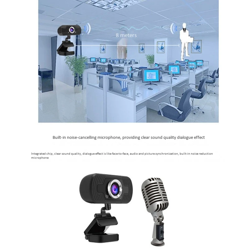 Веб камера 1080P встроенный микрофон видео Full HD для ПК USB Plug and Play конференция чат в