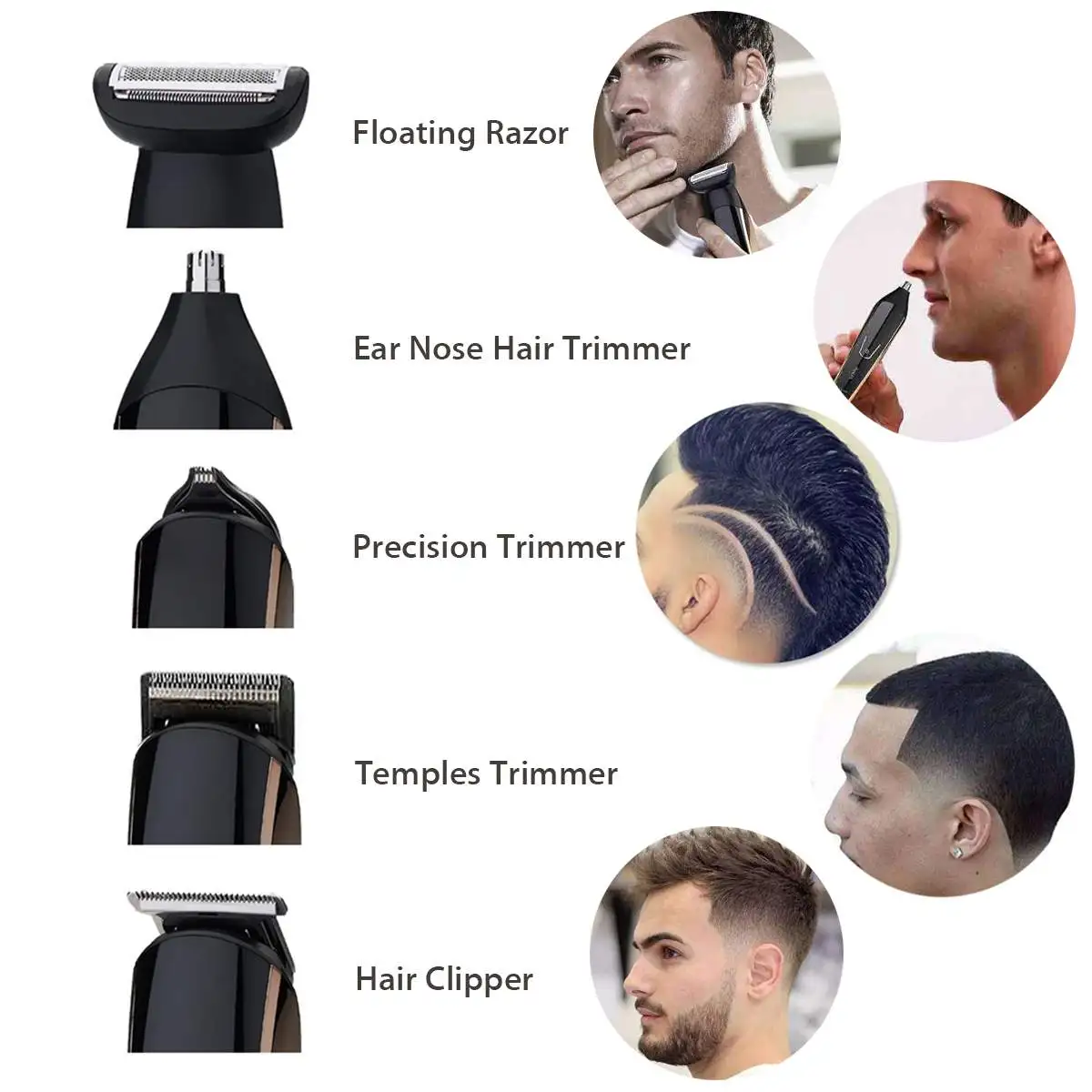 Машинка для стрижки волос Kemei 5 в 1 электробритва электрическая машинка бороды