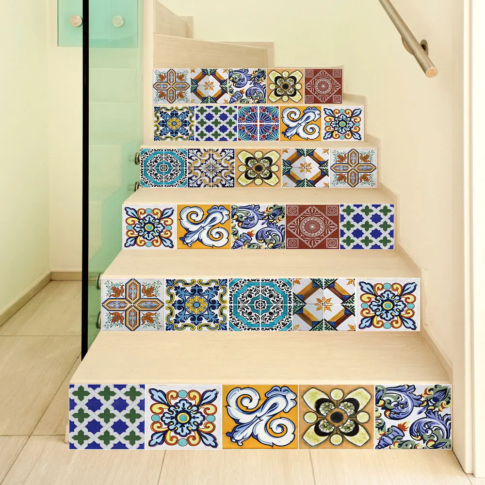 

Amazon explosion style charm set self-adhesive staircase stickers living room DIY decoration home waterproof PVC wall stickers c