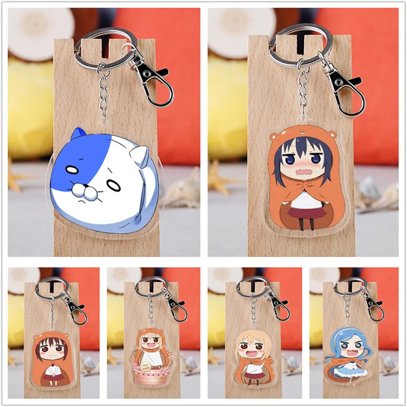 

10 pcs/lot Anime Himouto Umaru chan Acrylic Keychain Toy Figure Doma Umaru Bag Pendant Double sided Key Ring Gifts