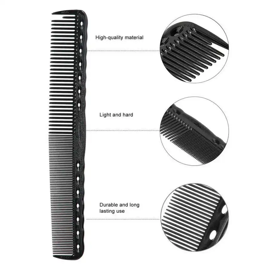 

6pcs Carbon Fine Cutting Combs Salon Barber Plastic Hairdressing Flat Top Styling Combs Hair Salon Comb Barber Accessories
