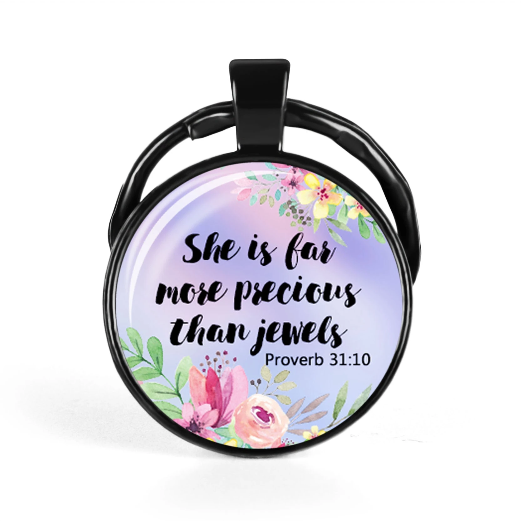 Новый черный держатель для ключей из Христианской Библии подвески стеклянная