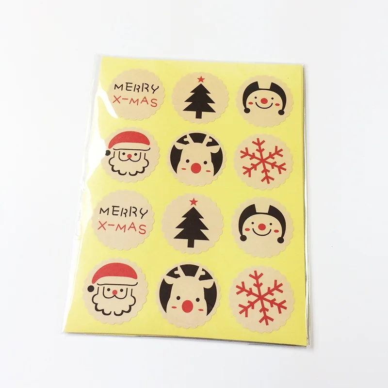 

10packs/lot cute Christmas Stickers Baking Decoration Thank-you letter Sealing Label Sticker