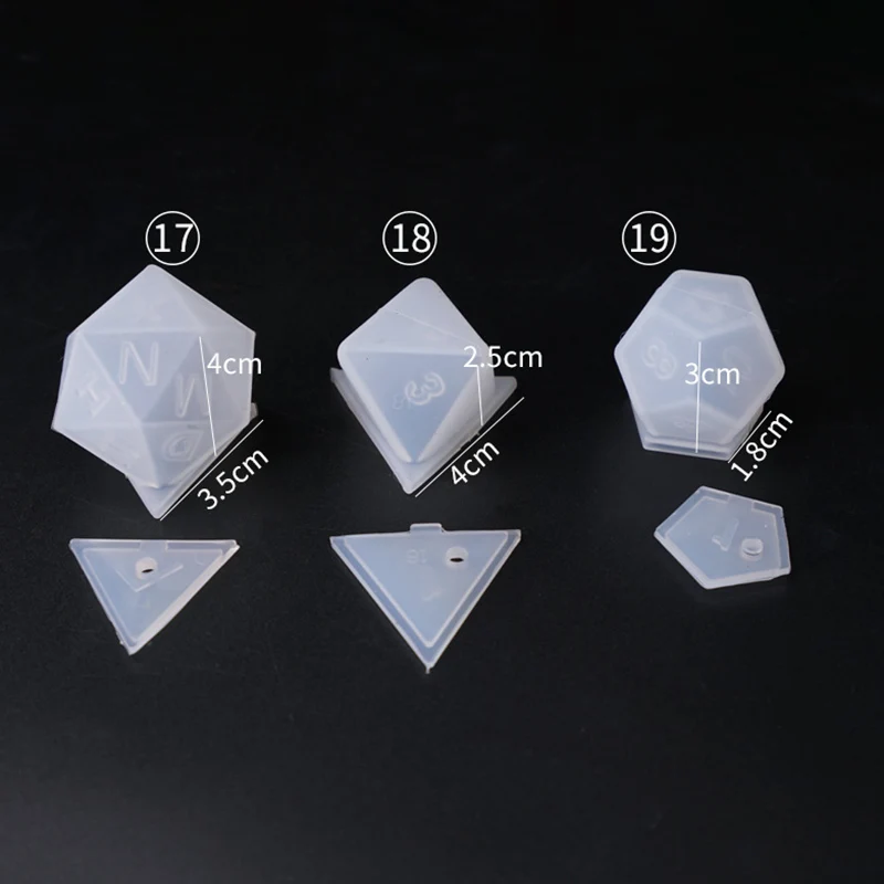 Diy Crystal Epoxy Mold Dice Fillet Pendant Shape Digital Game High Mirror Dice Mold Silicone Mould Making Jewelry images - 6