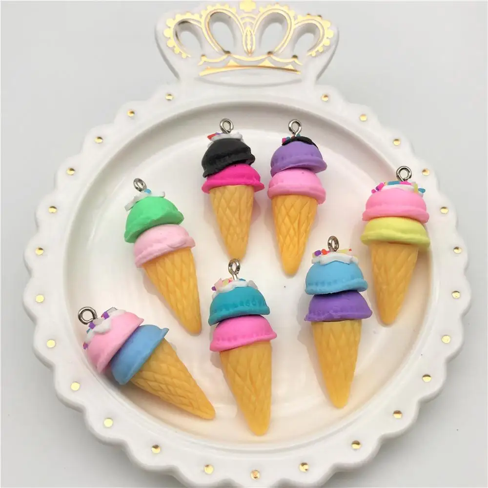 

10pcs3D Ice Cream Diy Slime Charms Supplies Accessories For Slime Filler Miniature Resin Kids Polymer Plasticine Gift
