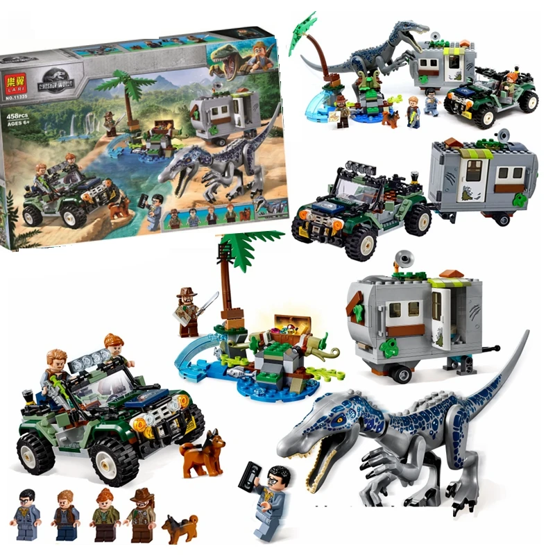 

New Jurassic World Park Baryonyx Face-Off Treasure Hunt Building Block Jurassic 75935 Bricks Toys For Children