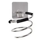 Настенный клейкий держатель для фена, полка-органайзер из нержавеющей стали для ванной и парикмахерской