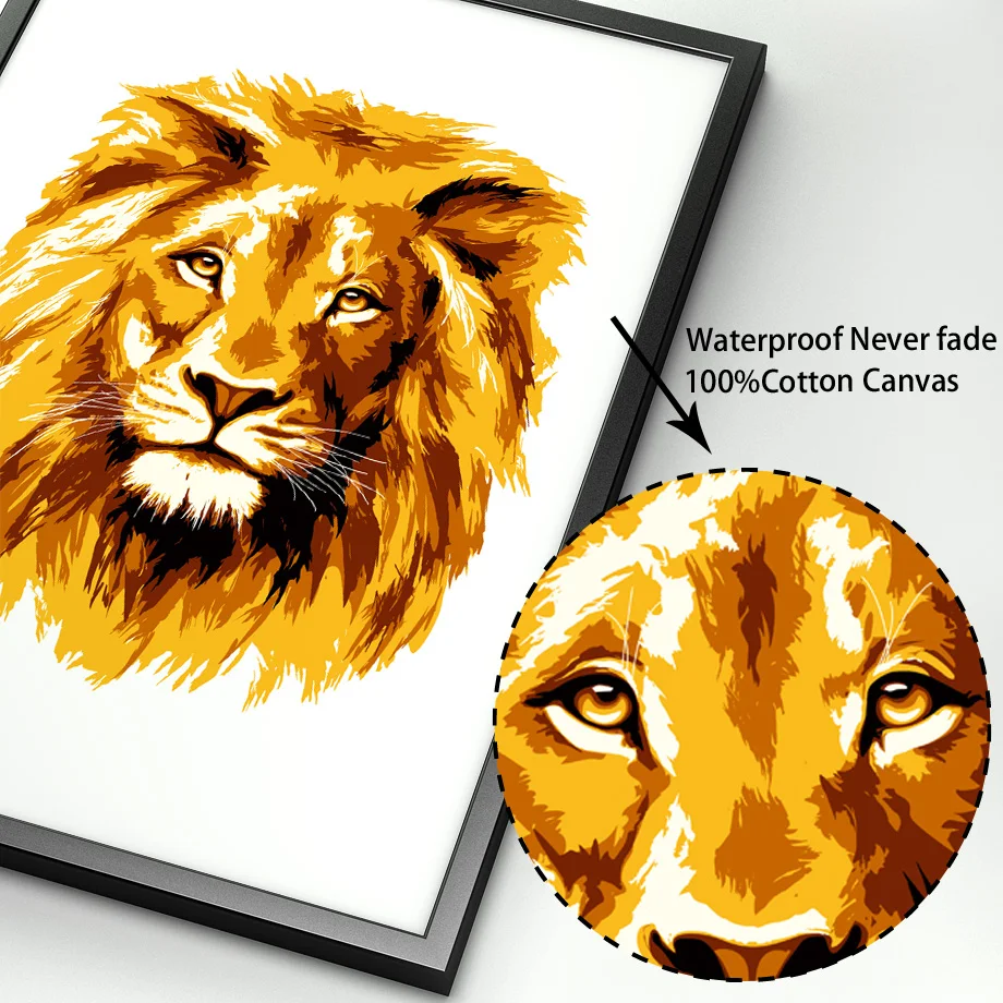 Мультяшный Лев Hakuna Matata художественная стена с цитатой Холст Картина