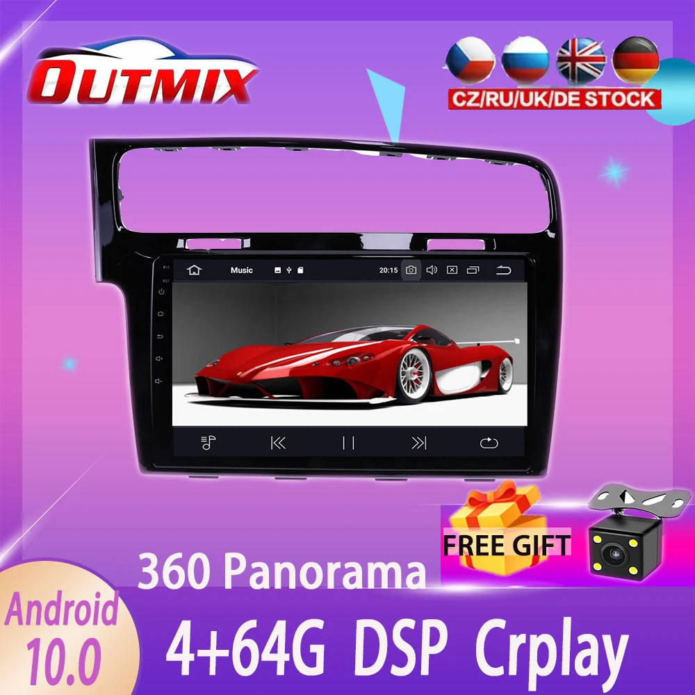 preço 360 Câmeras Android 10 Sistema Carro Multimídia Player Para Volkswagen Golf 2014-18 Gps Navi Rádio Estéreo Ips Tela Sensível Ao Toque Unidade Principal