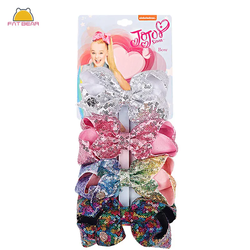 5 'Ɗ шт/карта бутик бантик для волос с пайетками зажимами детей радужные