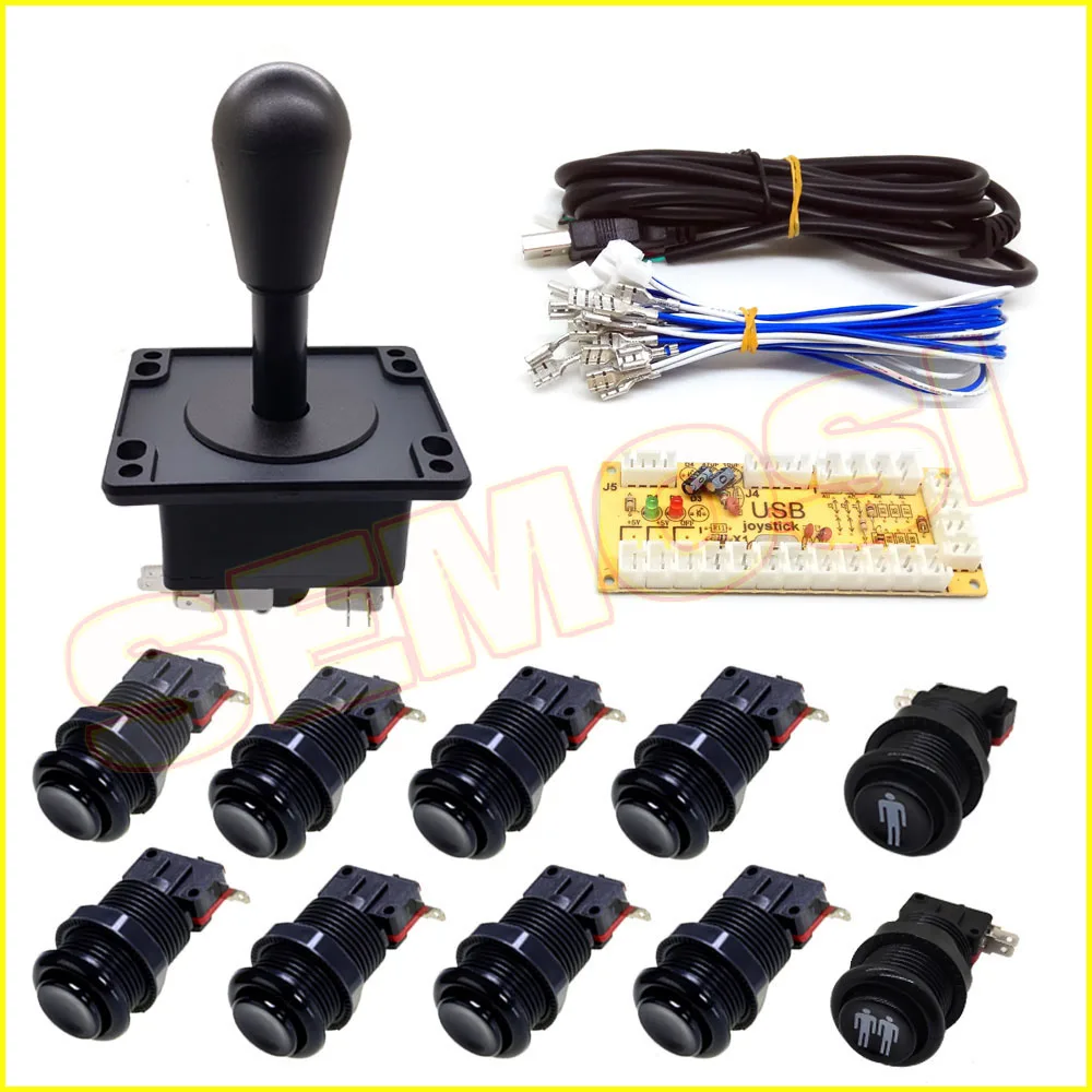 Kit 8 DIY аркадный джойстик и HAPP Стиль Кнопка комплект для Raspberry Pi, аркадный контроллер машины комплект включает нулевую задержку USB энкодер - Цвет: Kit 8